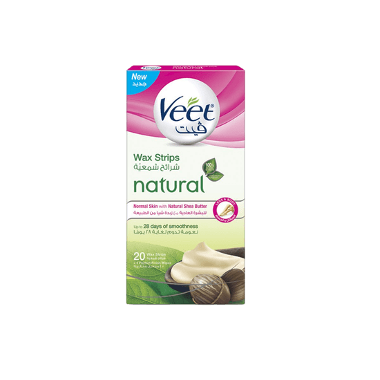 Veet Hair Remover Natural Legs Cold Wax Strips Shea Butter 20s