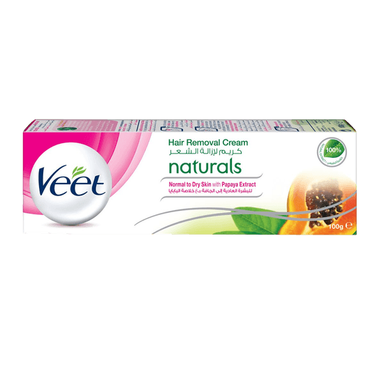 Veet Hair Remover Cream Naturals Normal & Dry Skin with Papaya Extract 100g