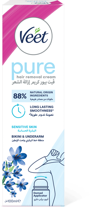 Pure Bikini & Underarm Hair Removal Cream with Domed applicator 100ML